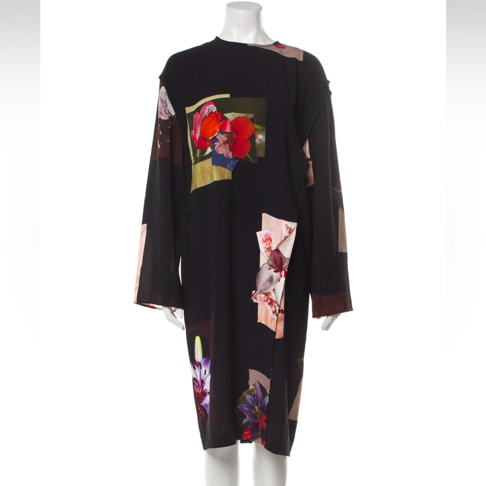 Acne Studios black floral print dress size 4